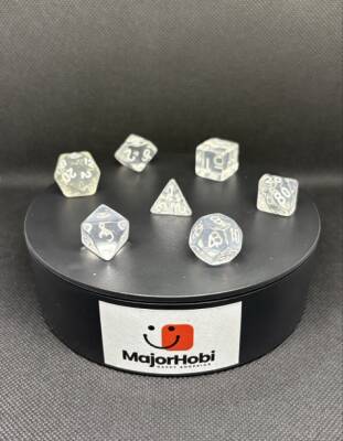 DND FRP 7’li Zar Seti – Şeffaf | Dungeons & Dragons Masaüstü RPG Oyun Zarı Seti