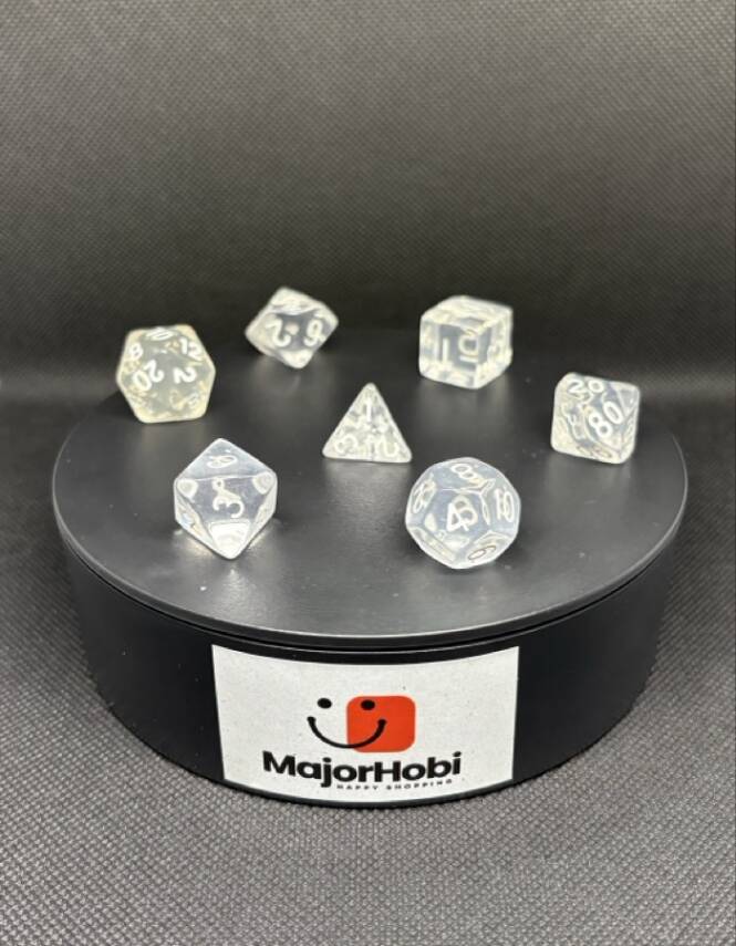 DND FRP 7’li Zar Seti – Şeffaf | Dungeons & Dragons Masaüstü RPG Oyun Zarı Seti - 1