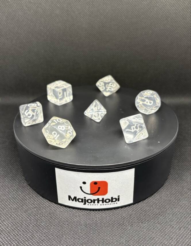 DND FRP 7’li Zar Seti – Şeffaf | Dungeons & Dragons Masaüstü RPG Oyun Zarı Seti - 3