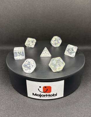 DND FRP 7’li Zar Seti – Şeffaf | Dungeons & Dragons Masaüstü RPG Oyun Zarı Seti - 4