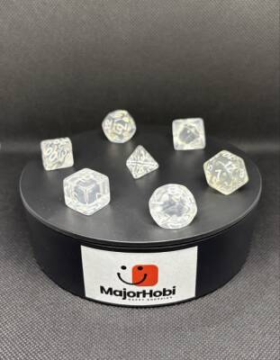 DND FRP 7’li Zar Seti – Şeffaf | Dungeons & Dragons Masaüstü RPG Oyun Zarı Seti - 6