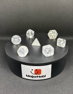 DND FRP 7’li Zar Seti – Şeffaf | Dungeons & Dragons Masaüstü RPG Oyun Zarı Seti - 7
