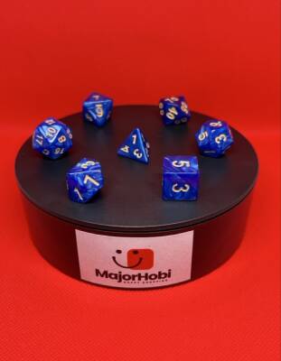 DND FRP 7’li Zar Seti – Şeffaf Mavi | Dungeons & Dragons Masaüstü RPG Oyun Zarı Seti - 3