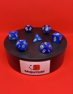 DND FRP 7’li Zar Seti – Şeffaf Mavi | Dungeons & Dragons Masaüstü RPG Oyun Zarı Seti - 4