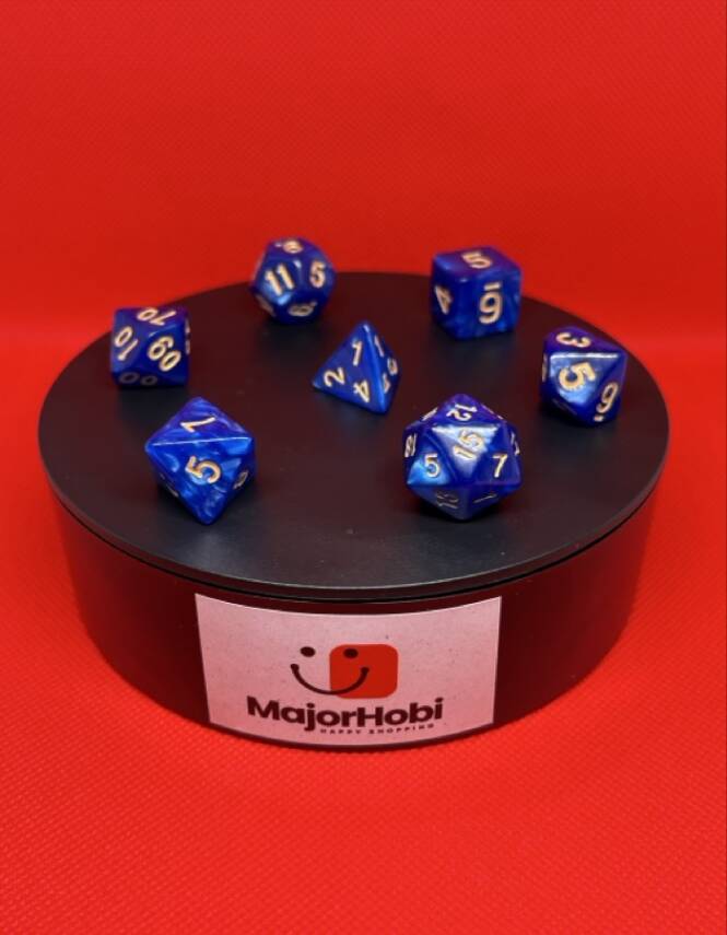 DND FRP 7’li Zar Seti – Şeffaf Mavi | Dungeons & Dragons Masaüstü RPG Oyun Zarı Seti - 6