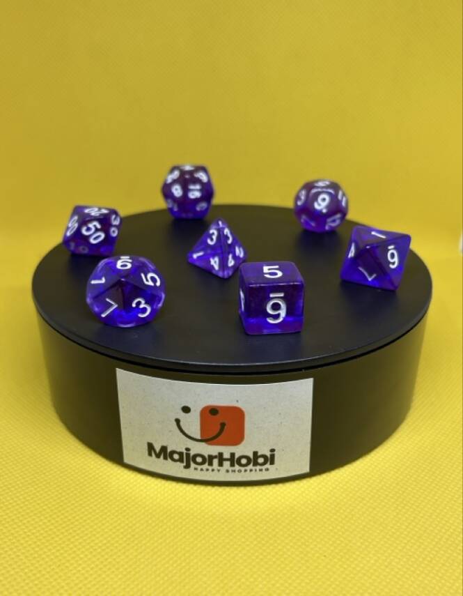 DND FRP 7’li Zar Seti – Şeffaf Mor | Dungeons & Dragons Masaüstü RPG Oyun Zarı Seti - 3