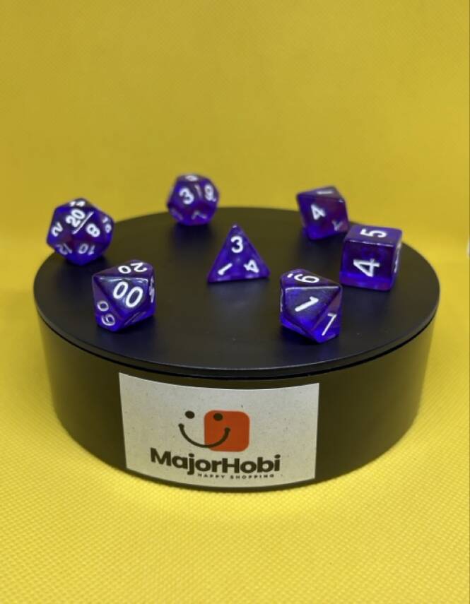 DND FRP 7’li Zar Seti – Şeffaf Mor | Dungeons & Dragons Masaüstü RPG Oyun Zarı Seti - 4