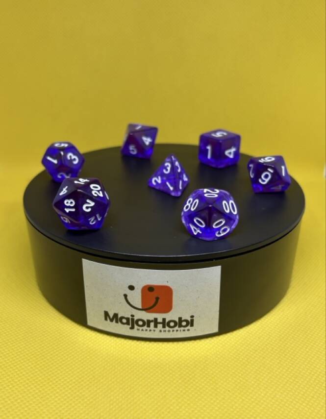 DND FRP 7’li Zar Seti – Şeffaf Mor | Dungeons & Dragons Masaüstü RPG Oyun Zarı Seti - 6