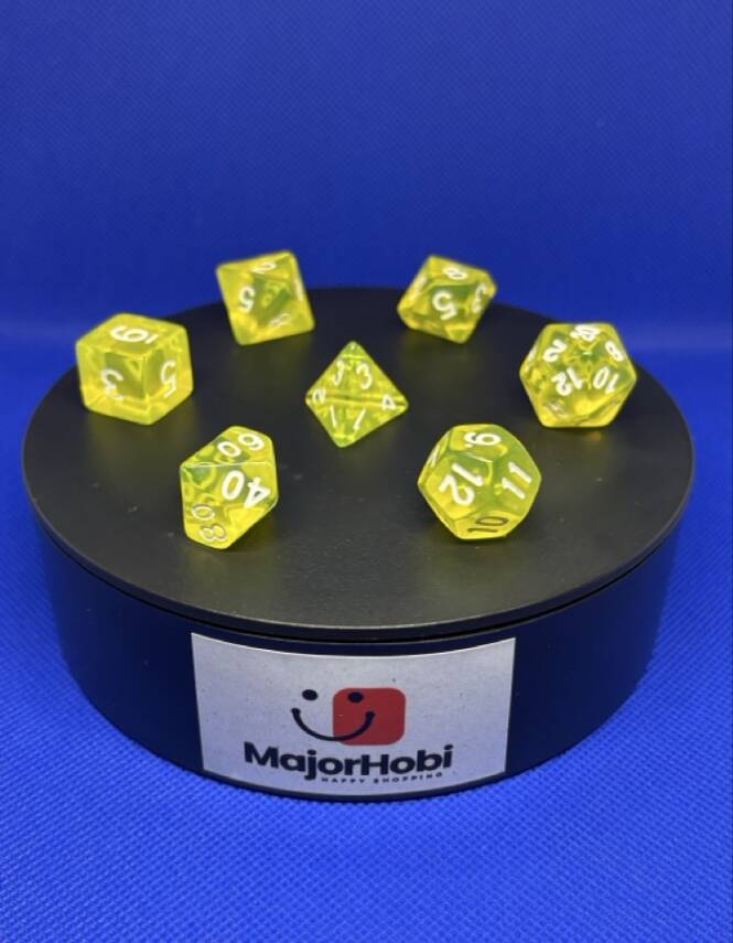 DND FRP 7’li Zar Seti – Şeffaf Sarı | Dungeons & Dragons Masaüstü RPG Oyun Zarı Seti - 2