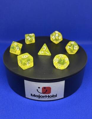 DND FRP 7’li Zar Seti – Şeffaf Sarı | Dungeons & Dragons Masaüstü RPG Oyun Zarı Seti - 3