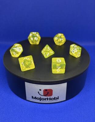 DND FRP 7’li Zar Seti – Şeffaf Sarı | Dungeons & Dragons Masaüstü RPG Oyun Zarı Seti - 4