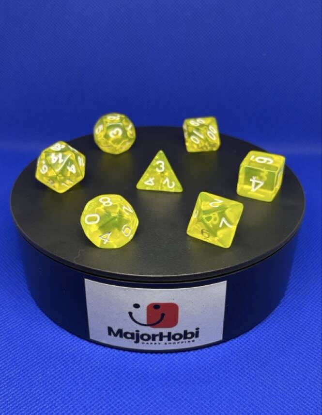DND FRP 7’li Zar Seti – Şeffaf Sarı | Dungeons & Dragons Masaüstü RPG Oyun Zarı Seti - 5