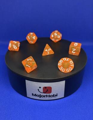 DND FRP 7’li Zar Seti – Şeffaf Turuncu | Dungeons & Dragons Masaüstü RPG Oyun Zarı Seti - 4