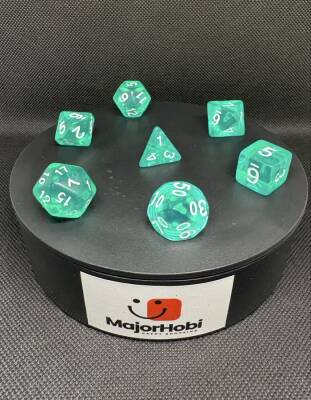 DND FRP 7’li Zar Seti – Şeffaf Yeşil | Dungeons & Dragons Masaüstü RPG Oyun Zarı Seti - 2