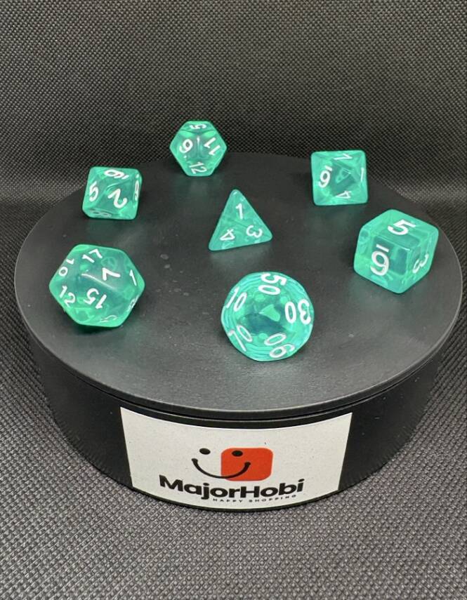 DND FRP 7’li Zar Seti – Şeffaf Yeşil | Dungeons & Dragons Masaüstü RPG Oyun Zarı Seti - 2