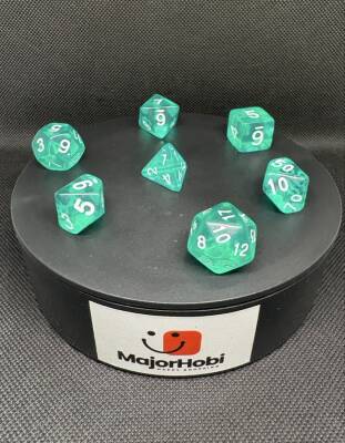 DND FRP 7’li Zar Seti – Şeffaf Yeşil | Dungeons & Dragons Masaüstü RPG Oyun Zarı Seti - 3