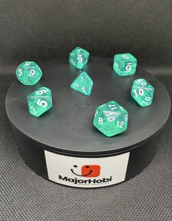 DND FRP 7’li Zar Seti – Şeffaf Yeşil | Dungeons & Dragons Masaüstü RPG Oyun Zarı Seti - 3
