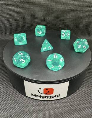 DND FRP 7’li Zar Seti – Şeffaf Yeşil | Dungeons & Dragons Masaüstü RPG Oyun Zarı Seti - 4