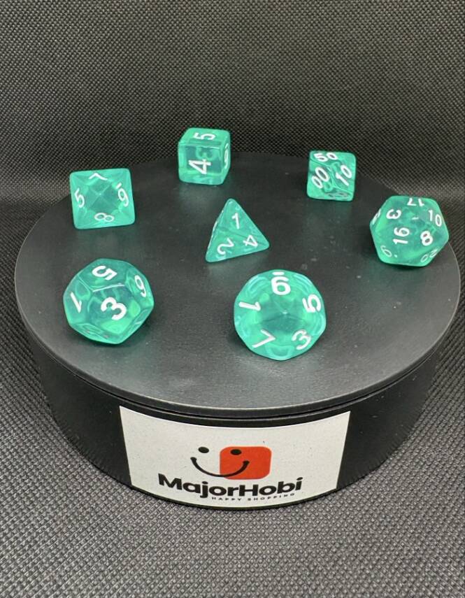 DND FRP 7’li Zar Seti – Şeffaf Yeşil | Dungeons & Dragons Masaüstü RPG Oyun Zarı Seti - 4