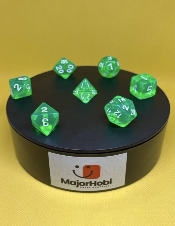 DND FRP 7’li Zar Seti – Şeffaf Yeşil | Dungeons & Dragons Masaüstü RPG Oyun Zarı Seti - 3