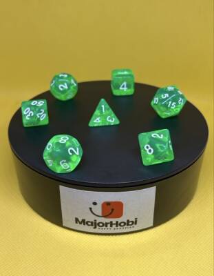 DND FRP 7’li Zar Seti – Şeffaf Yeşil | Dungeons & Dragons Masaüstü RPG Oyun Zarı Seti - 4