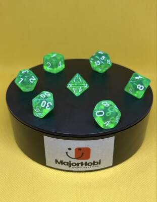 DND FRP 7’li Zar Seti – Şeffaf Yeşil | Dungeons & Dragons Masaüstü RPG Oyun Zarı Seti - 6