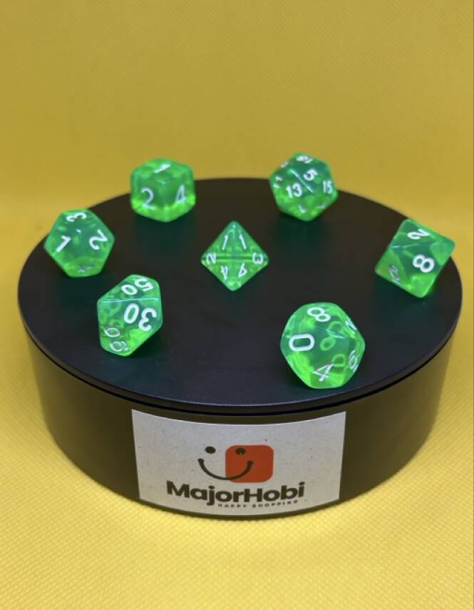 DND FRP 7’li Zar Seti – Şeffaf Yeşil | Dungeons & Dragons Masaüstü RPG Oyun Zarı Seti - 6