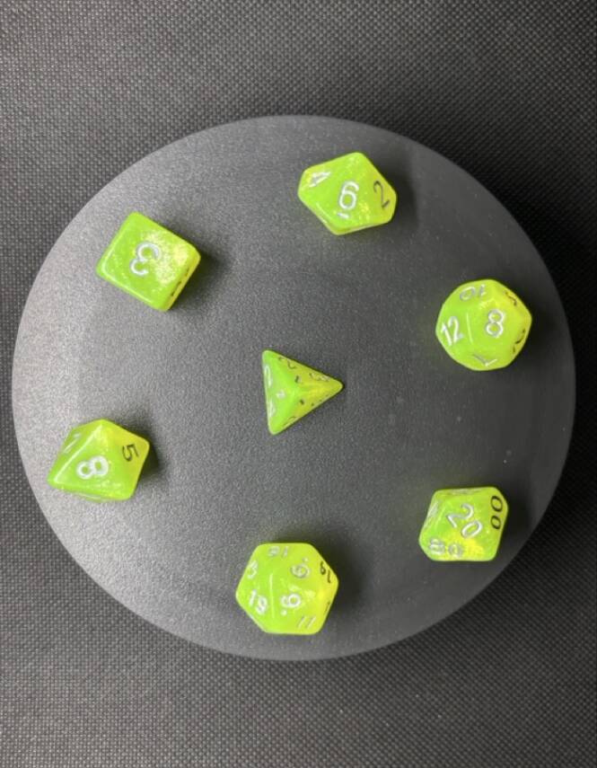 DND FRP 7’li Zar Seti – Simli Yeşil | Dungeons & Dragons Masaüstü RPG Oyun Zarı Seti - 3