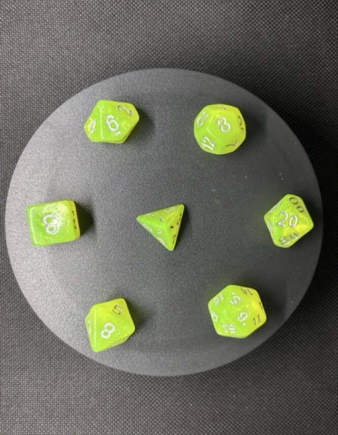 DND FRP 7’li Zar Seti – Simli Yeşil | Dungeons & Dragons Masaüstü RPG Oyun Zarı Seti - 6