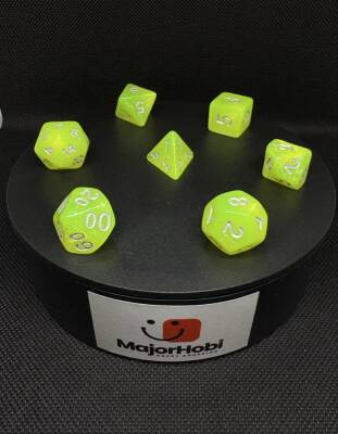 DND FRP 7’li Zar Seti – Simli Yeşil | Dungeons & Dragons Masaüstü RPG Oyun Zarı Seti - 4