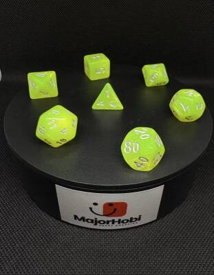 DND FRP 7’li Zar Seti – Simli Yeşil | Dungeons & Dragons Masaüstü RPG Oyun Zarı Seti - 5