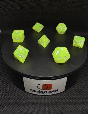 DND FRP 7’li Zar Seti – Simli Yeşil | Dungeons & Dragons Masaüstü RPG Oyun Zarı Seti - 7