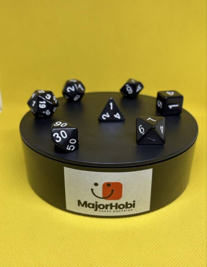DND FRP 7’li Zar Seti – Siyah | Dungeons & Dragons Masaüstü RPG Oyun Zarı Seti - 1