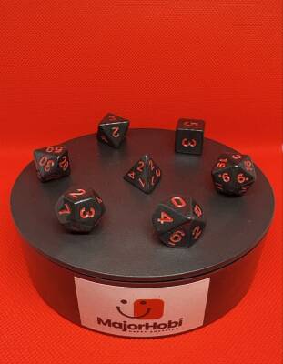 DND FRP 7’li Zar Seti – Siyah Kırmızı | Dungeons & Dragons Masaüstü RPG Oyun Zarı Seti - 3