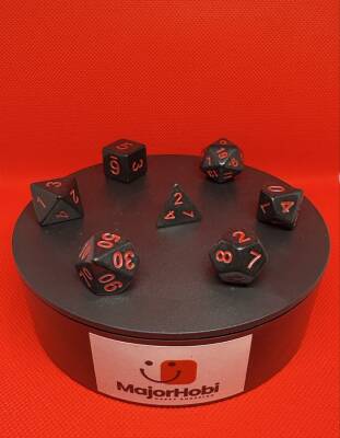 DND FRP 7’li Zar Seti – Siyah Kırmızı | Dungeons & Dragons Masaüstü RPG Oyun Zarı Seti - 4