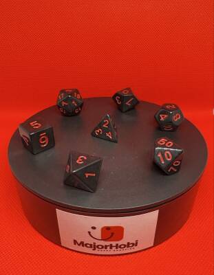DND FRP 7’li Zar Seti – Siyah Kırmızı | Dungeons & Dragons Masaüstü RPG Oyun Zarı Seti - 5