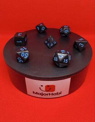 DND FRP 7’li Zar Seti – Siyah Mavi | Dungeons & Dragons Masaüstü RPG Oyun Zarı Seti