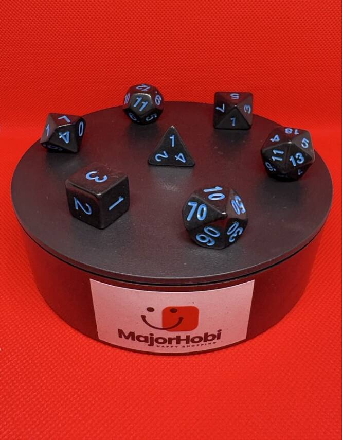 DND FRP 7’li Zar Seti – Siyah Mavi | Dungeons & Dragons Masaüstü RPG Oyun Zarı Seti - 2