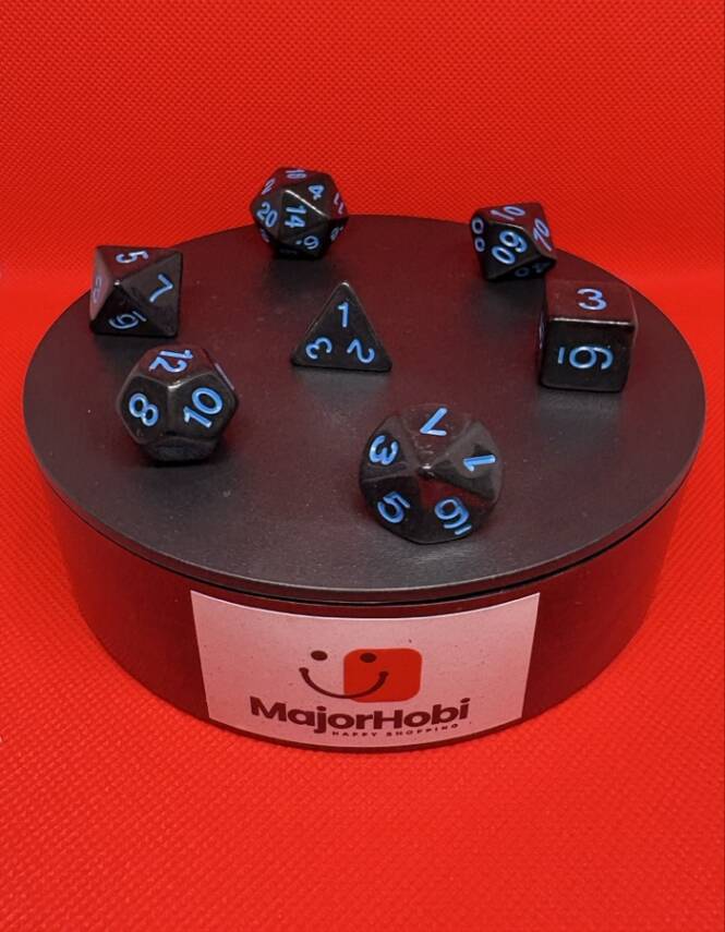 DND FRP 7’li Zar Seti – Siyah Mavi | Dungeons & Dragons Masaüstü RPG Oyun Zarı Seti - 4