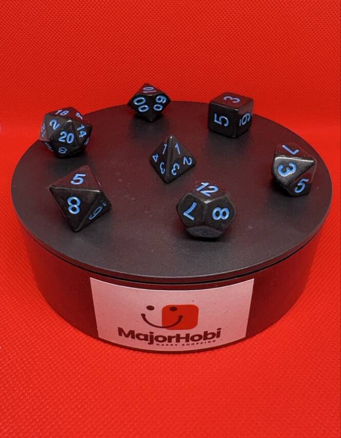 DND FRP 7’li Zar Seti – Siyah Mavi | Dungeons & Dragons Masaüstü RPG Oyun Zarı Seti - 5