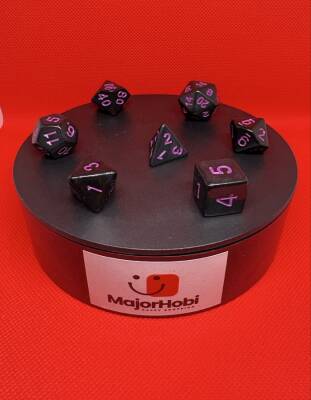 DND FRP 7’li Zar Seti – Siyah Pembe | Dungeons & Dragons Masaüstü RPG Oyun Zarı Seti - 3