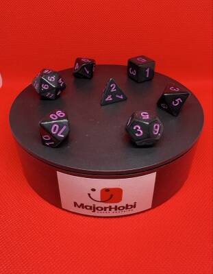 DND FRP 7’li Zar Seti – Siyah Pembe | Dungeons & Dragons Masaüstü RPG Oyun Zarı Seti - 5