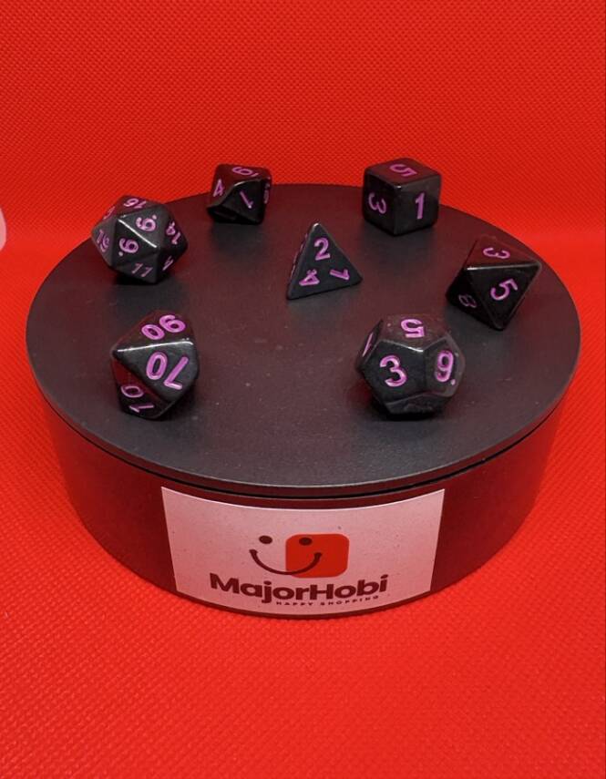 DND FRP 7’li Zar Seti – Siyah Pembe | Dungeons & Dragons Masaüstü RPG Oyun Zarı Seti - 5