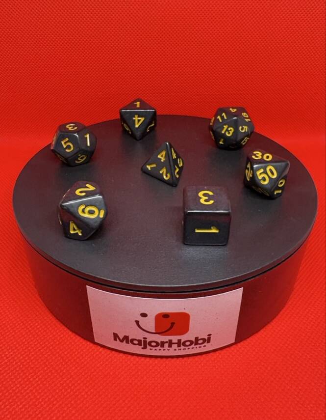 DND FRP 7’li Zar Seti – Siyah Sarı | Dungeons & Dragons Masaüstü RPG Oyun Zarı Seti - 5