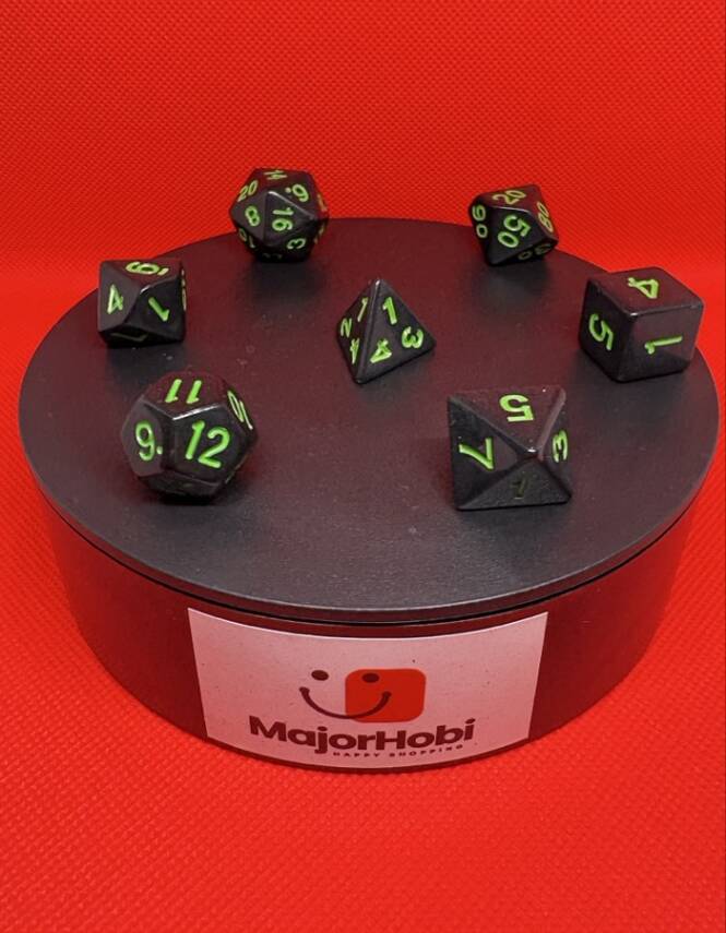 DND FRP 7’li Zar Seti – Siyah Yeşil | Dungeons & Dragons Masaüstü RPG Oyun Zarı Seti - 2