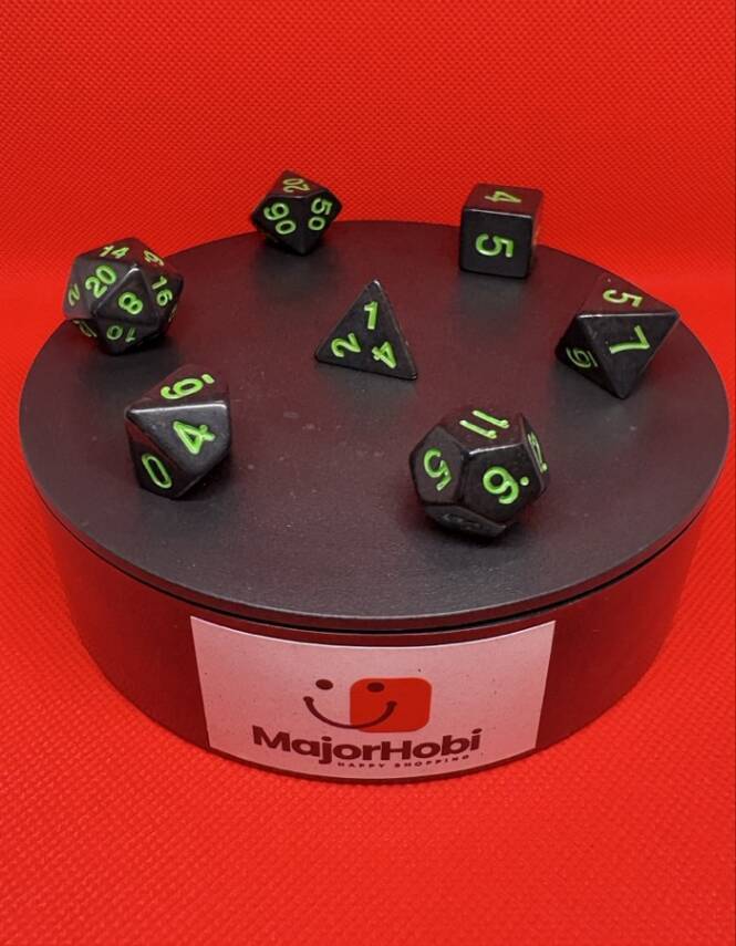 DND FRP 7’li Zar Seti – Siyah Yeşil | Dungeons & Dragons Masaüstü RPG Oyun Zarı Seti - 3