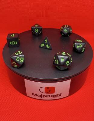 DND FRP 7’li Zar Seti – Siyah Yeşil | Dungeons & Dragons Masaüstü RPG Oyun Zarı Seti - 5