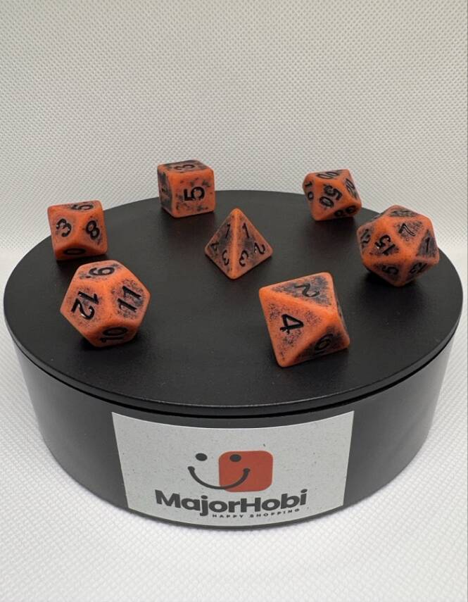 DND FRP 7’li Zar Seti – Yeşil Renk | Dungeons & Dragons Masaüstü RPG Oyun Zarı Seti - 1