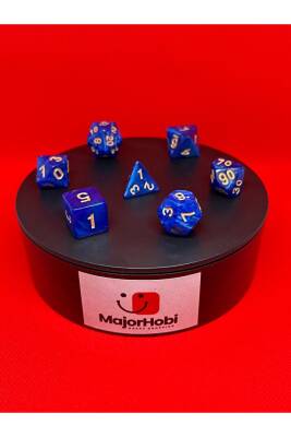 DND Frp Zar Seti 7li Set Dnd Zarı Dungeons And Dragons Masaüstü Oyun Zarı Sedefli Mavi - 4