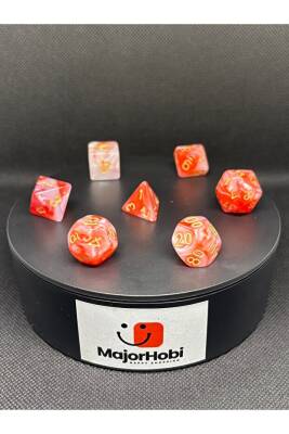 DND Frp Zar Seti 7li Set Dnd Zarı Dungeons And Dragons Masaüstü Oyun Zarı Sedefli Pembe